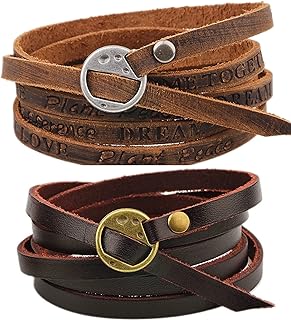 Leather bracelets handmade with Multi -layered coated bracelets cuff in cowhide.. From office supplies to fashion — DIAYTAR Nigeria brings it fast.