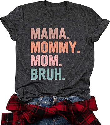 Mama Mommy Mom Bruh Shirt For Women Funny T-Shirt Mum T-shirt Depituted with Short Sleeveless.. Online shopping made simple and affordable — DIAYTAR Nigeria.