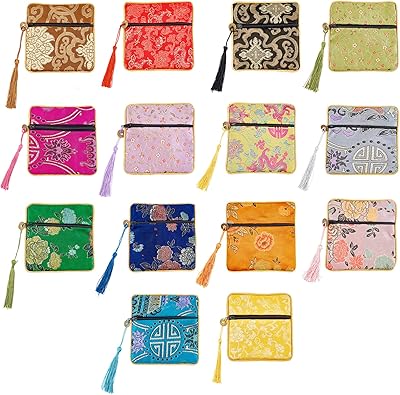 In pearls 14 pieces of silk jewelry bags, 14 colors currency bag in Chinese silk for the storage of jewelry and coins, 4.5 x 4.5 inches.. Embrace the convenience of DIAYTAR NIGERIA with thousands of products at your fingertips, delivered nationwide.