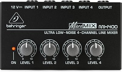 Monoligne mixer 4 channels Behringer Micro Mix MX400 with low noise.. Need it fast? DIAYTAR Nigeria ships in just 5 to 8 days nationwide.