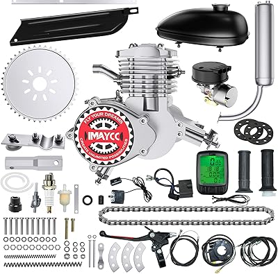 EMIC 80cc bicycle engine kit, 2 -stroke engine kit for bicycle from 26 to 28 inches, bicycle engine kit with digital wired computer.. Experience the convenience of online shopping with DIAYTAR NIGERIA's reliable 5-8 day delivery service.