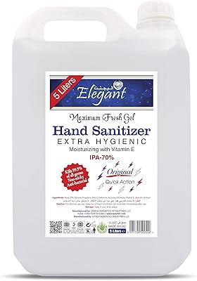 Disinfectant gel for elegant hands - 5 L - 70 % IPA - Advanced protection against germs - Hydrating and vitamin E.. Your one-click solution to affordable shopping, DIAYTAR NIGERIA delivers quality products nationwide.