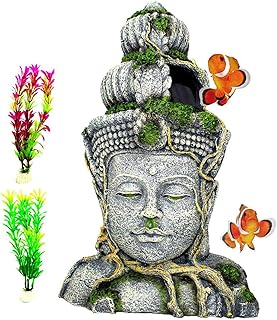 Bin Fenbi Large Buddha head Statue Decoration of aquarium resin hiding place.. DIAYTAR NIGERIA: Making quality products accessible to all Nigerians at affordable prices.