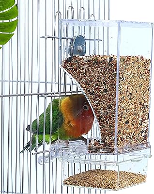 Automatic bird feeder, transparent container for parrot seeds, for parakeets, parakeets, canary, CalopSitte, Pinson.. DIAYTAR NIGERIA brings the nation's largest product catalog to your doorstep at prices you'll appreciate.