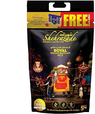 Indian basmati rice royal shehrazade 5kg + 2g Spanish Safran Premium Free - worth 45% reduction.. Experience budget-friendly shopping at DIAYTAR NIGERIA, Nigeria's premier online marketplace with quick delivery.