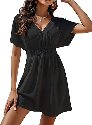 Women's swimsuit V-neck elastic size cover-up for the beach.. Enjoy effortless shopping and speedy delivery with DIAYTAR Nigeria.