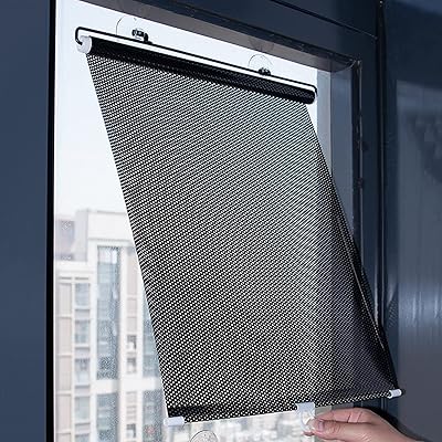 Window roller curtain with suction cup base, haculty roller blinds for sun protection, hazarding roller blinds without drilling, for kitchen and desk, no drill required (L58 x L125 cm/23 x 49 inches, black).. Shop without boundaries at DIAYTAR NIGERIA, offering extensive variety at prices you'll appreciate.