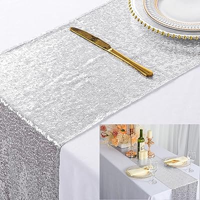 Stepped table runner 12 "x 72", sequined fabric tablecloth, fabric tablecloth for outdoor wedding birthday party decoration (silver).. Discover why thousands choose DIAYTAR NIGERIA for affordable products delivered in less than a week.