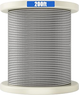 Future Way 1/8 \ "316 Stainless steel cable, 200-foot versatile metal cable for bridge railing, handrail, DIY balustrades, Construction 7 x 7 strands.. Need it fast? DIAYTAR Nigeria ships in just 5 to 8 days nationwide.