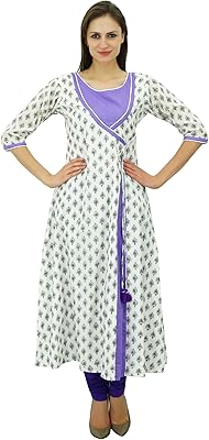 Long Indian ethnic clothing Kurti in Angrakha style cotton for women.. Skip the lines and shop online — DIAYTAR Nigeria delivers to your door in days.