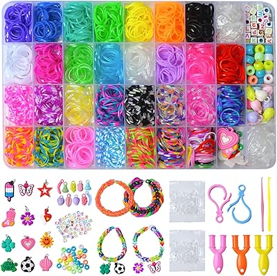 Kit of weavers, more than 1,600 rainbow elastics, bracelet manufacturing kit, birthday and Christmas gifts kit for girls.. Order today, receive this week — shopping with DIAYTAR Nigeria is that simple.