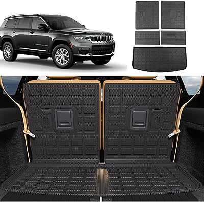 Zippo chest mat compatible with Jeep Grand Cherokee L 2021-2023 Flexible TPU rubber carpet for Jeep Grand Cherokee L 2021 2022 2023 (not suitable for the Grand Cherokee Jeep) (rear back mat + chest mat).. DIAYTAR NIGERIA: Your affordable gateway to thousands of products delivered within a week.