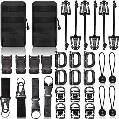 Set of 28 accessories for backpack, elastic strap grimlock d-ring gear clip web dominator.. DIAYTAR NIGERIA: Where affordability meets variety, with thousands of products delivered in less than 8 days.