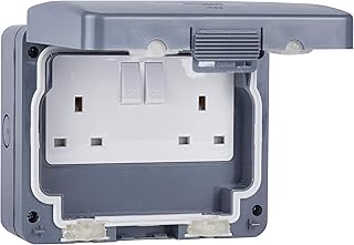 Schneider Electric, Double external plug -down power outlet, with water and dust resistance index IP66, Unipolar, 13 A, GWPIU3020, Gray Gray.. DIAYTAR NIGERIA: Putting quality products within reach of every Nigerian through our affordable marketplace.