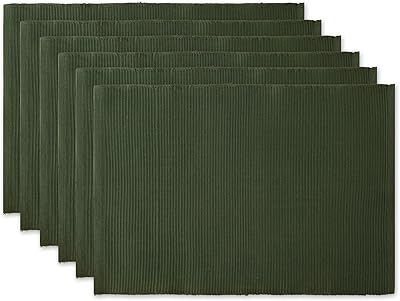 Die Basic Everyday table runner, 100 % cotton, size 13 x 19, dark green, 6 rooms.. One platform, all your needs — DIAYTAR Nigeria delivers quickly.