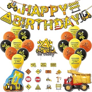 Mother Anna's Birthday Birthday Party Supplies, Boys Construction Festival Supplies with Banner Happy Birthday, Truck Balloons, Cupcake Decorations 39 Pieces.. DIAYTAR NIGERIA: Your partner in affordable shopping with nationwide delivery in just 5-8 days.