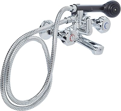 GS Mercury bathroom mixer with inverter and shower set - double chromed brass handles 6c - black chrome.. DIAYTAR NIGERIA: Creating access to affordable products for every Nigerian with our swift delivery service.