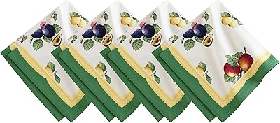 Cotton garden towels Villeroy & Bosch (lot of 4), 21 "x 21" (dinner, multicolored.. Experience budget-friendly shopping at DIAYTAR NIGERIA, Nigeria's premier online marketplace with quick delivery.