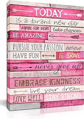 Floral wall decor - Inspiring quotes - Motivating room decoration for teenage girls - Women's office gifts with framed canvas ready to hang 15 "wide x 11.5 high.. Shop without boundaries at DIAYTAR NIGERIA, offering affordable products with convenient delivery times.