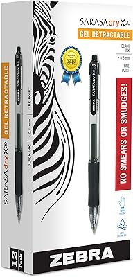 Zebra Sarasa retractable gel ink pens, 12 pieces, 0.5 mm, black.. DIAYTAR NIGERIA: Your trusted e-commerce partner with extensive product choices and affordable delivery.
