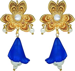 Traditional Indian Gulsia Flower Flower Earl, Golden Gold Plated Women and Girls.. Experience the ultimate in shopping convenience with DIAYTAR NIGERIA's vast catalog and 5-8 day delivery.
