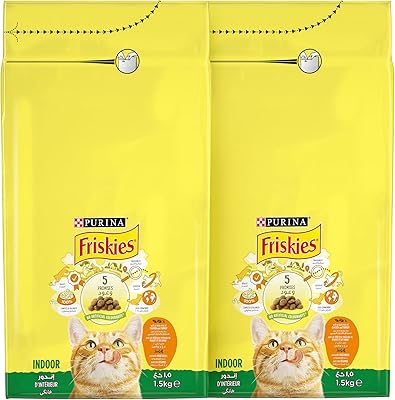 Purina Friskies Indoor Cat Delicious mixture of chicken and vegetables, 1.5 kg promotional package, yellow.. Home to endless choices and pocket-friendly prices — DIAYTAR Nigeria.