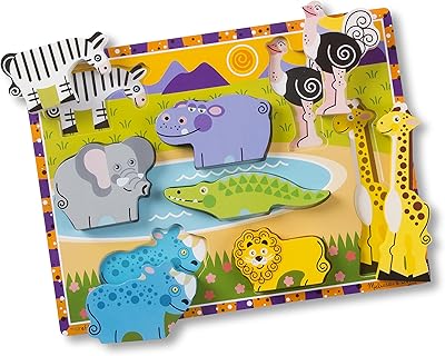 Thick wooden puzzle Melissa & Doug Safari (8 pieces).. DIAYTAR NIGERIA: Bringing affordable shopping solutions with a diverse product catalog delivered nationwide.
