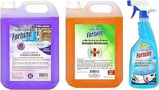 Fortin Combo floor cleaner with three bottles including a multi-purpose cleanser for windows and windows.. DIAYTAR NIGERIA: Where shopping is easy, prices are low, and delivery is just days away.