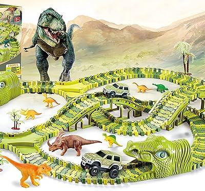 Dinosaur orchid M toys for boys and girls aged 4 to 7 years old, 240 pieces, dinosaur car track for birthday gift for boy of 2, 3, 4 and 5 years old, set of magic trains, dinosaur toys for children from 3 to 5 years old, gift for race track.. DIAYTAR NIGERIA: Your affordable shopping destination with thousands of products delivered in days.