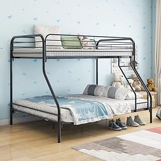Superimposed cot in prohon metal, double or double, with improved upper railing, removable staircases, robust and robust frame, low-bulky bunk beds for adolescents and adults, no necessary upholsterer, black.. Shop with confidence at Nigeria's leading affordable e-commerce platform with reliable delivery services.
