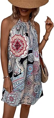 Short dresses without sleeve for women with floral cashmere pattern and back tie.. DIAYTAR NIGERIA: Putting quality products within reach of every Nigerian through our affordable marketplace.
