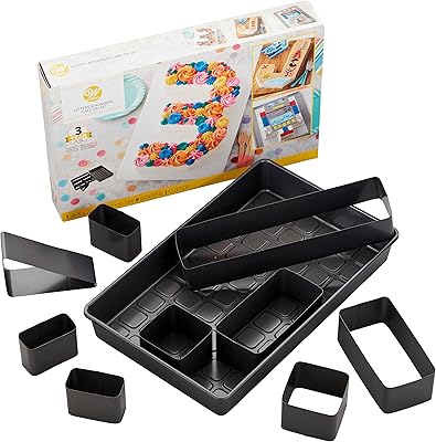 Wilton - Set of adjustable non -stick cake molds with pattern letters and numbers, 10 steel pieces.. DIAYTAR NIGERIA combines affordability with convenience, delivering your purchases within 5-8 days.