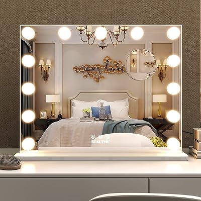 Beauty Hollywood courtesy mirror with lights, table courtesy mirror, professional courtesy mirror for living room, bedroom, bathroom (white).. Your e-commerce hub for everything — DIAYTAR Nigeria has you covered.