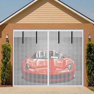 Magnetic door mosquito net for single car garage doors up to 9 x 7 feet, door mosquito net mosquito stewed fiberglass with 4 tie strips, hands -free door stops with weighted background for closing, white.. Your ultimate shopping destination, DIAYTAR NIGERIA combines extensive selection with affordable shipping.
