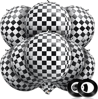 14 pieces of 22 "22" black and white racing aluminum racing balloons in black and white checkered.. DIAYTAR NIGERIA: Making quality products accessible to all Nigerians at affordable prices.