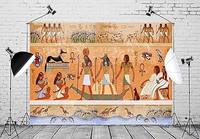 Belico backdrop in Egyptian fabric of 2.4 x 1.8 m, gods of ancient Egyptian mythology, pharaohs and hieroglyphic temples, photography background for festive decorations and photo shoot supplies.. Everyday deals, every category — only on DIAYTAR Nigeria.