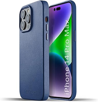 Fully mojo leather shell for iPhone 14 pro max with Magsafe (Monaco blue color).. Shop without boundaries at DIAYTAR NIGERIA, offering affordable products with convenient delivery times.