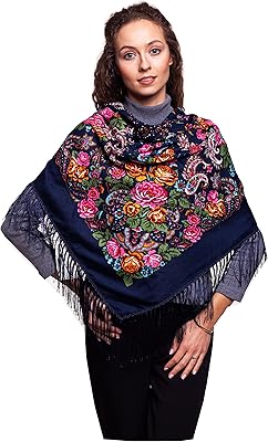 Elegant Russian folk style scarf (110 cm x 110 cm).. Embrace a new era of online shopping with DIAYTAR NIGERIA's extensive range and budget-friendly prices.
