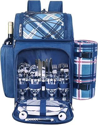 Hap Team anti-leak picnic backpack for 4 people, blue (36079-Bl).. DIAYTAR NIGERIA: Where every search yields affordable results delivered promptly to your door.