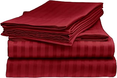 Comfortable Egyptian bed set with Sarah Ashley Elegant stripes, 1,800 pieces, Bordeaux.. Experience the ease of modern shopping with DIAYTAR NIGERIA's comprehensive platform and quick delivery.