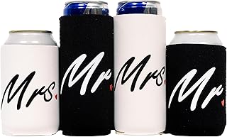Quality Insothermal Canettes cover Perfection (2 regular sets + 2 thin sets) isolated, beer/energy drinks in neoprene 4 mm thick for fine drinks of 12 oz high, pack of 4 (Mr. & Mrs... Shop with confidence at DIAYTAR NIGERIA, Nigeria's premier affordable e-commerce platform.