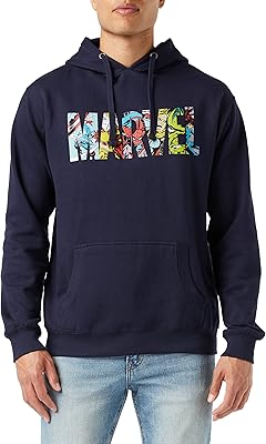 Hooded sweatshirt with Marvel Logo for Men.. Your shopping dreams realized through DIAYTAR NIGERIA's affordable platform with reliable delivery times.
