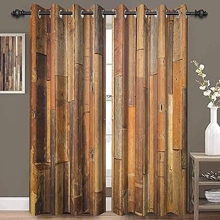 BAUSSECU Vertical Wood Stores in Rustic Style With Gray Wooden Panel Printed for Living Room, Farm, Kitchen, Window Decoration, Sun protection separator, 2 panels, 21 x 63 inches.. DIAYTAR NIGERIA: Connecting Nigerians with affordable products delivered promptly nationwide.