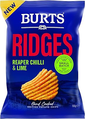 British crisps baked by hand ridges, pepper reaper and lime 150g | Authentic British potato chips | gluten -free | hand -cooked.. Unlock access to a wide range of products with DIAYTAR NIGERIA's affordable e-commerce platform.