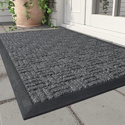 Mont Vu - Paillasson - Entrance door carpet for interior and outdoor entrance, thick non -slip rubber carpet, interior and exterior welcome carpets for house entrance, outdoor entrance carpet - Gratoir shoe mat - gray 17.. Fast delivery is our promise — DIAYTAR Nigeria keeps it real.