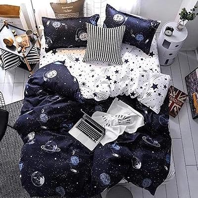 Twin full size cotton fabric blue space pattern.. Shop confidently with DIAYTAR NIGERIA, offering affordable prices and reliable delivery within a week.
