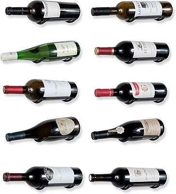 Bottle of wine bottles in personalized wall hook for all alcoholic drinks - house, kitchen, dining room, bar decoration - batch of 10 - black.. Experience the DIAYTAR difference with our vast product selection and delivery within 5-8 days.