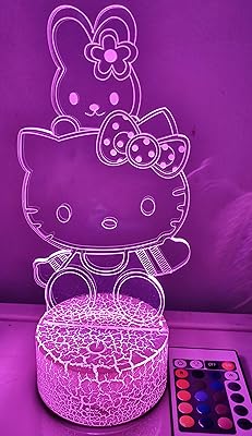 Trust Hello Kitty 3D LED night light with remote control.. DIAYTAR NIGERIA revolutionizes online shopping with competitive prices and reliable 5-8 day delivery.