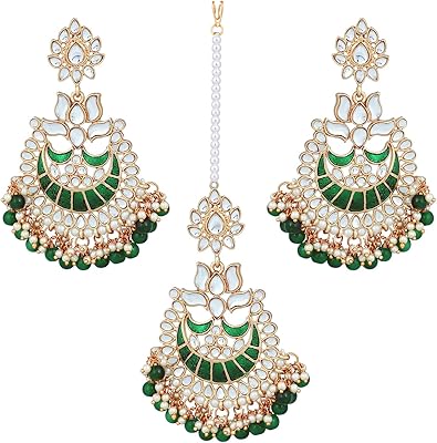 Ethnic AHELI False Kundan Enamel Rouge Mang Tikka Enamel Each Ears Wedding Mode Happy For Women.. Navigate countless options with DIAYTAR NIGERIA's comprehensive marketplace and budget-friendly shipping.