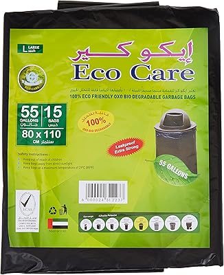Eco care trash bag 15 pieces 55 gallons.. DIAYTAR NIGERIA: Putting quality products within reach of every Nigerian through our affordable marketplace.